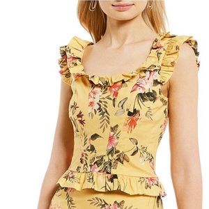NWT Antonio Melani yellow floral top